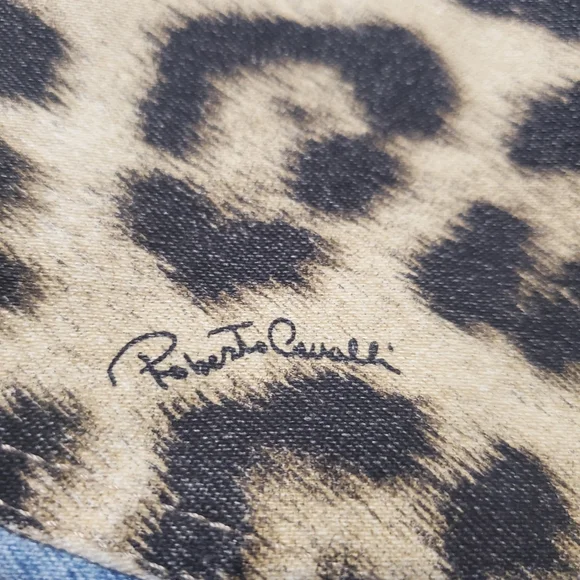 Roberto Cavalli Animal Print Leopard Tie Dye Crystal Chain Jeants Pants S - Picture 6 of 17